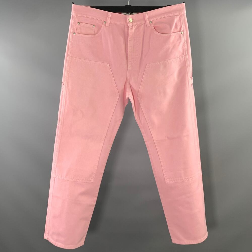 MSGM Size 36 Pink Pastel Cotton Zip Fly Casual Pants